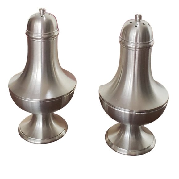 NIB Vintage Royal Selangor Pewter Salt and Pepper Shakers Original Wooden Box - Picture 3 of 12